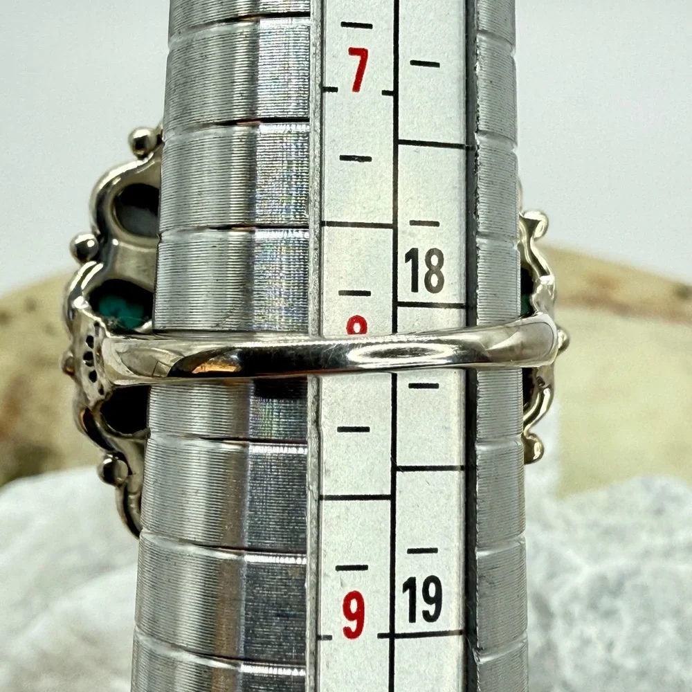 NWT Sierra Nevada Turquoise & White Buffalo Halo Ring 12.90ctw Sterling Silver 8